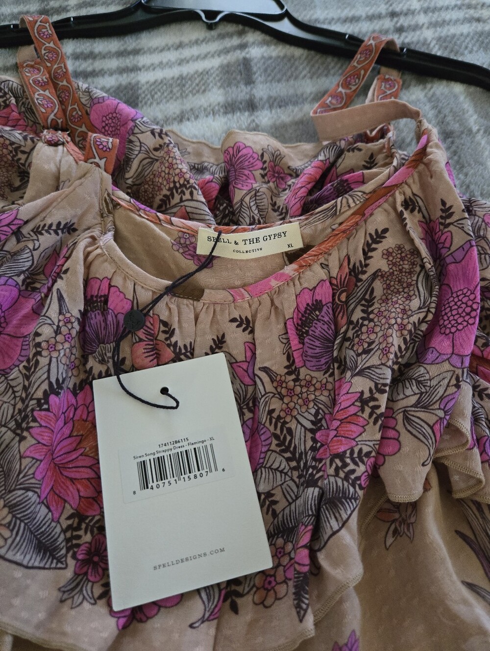 Spell Siren Song Strappy🩷🧡 Flamingo SZ XL NWT - Picture 9 of 15
